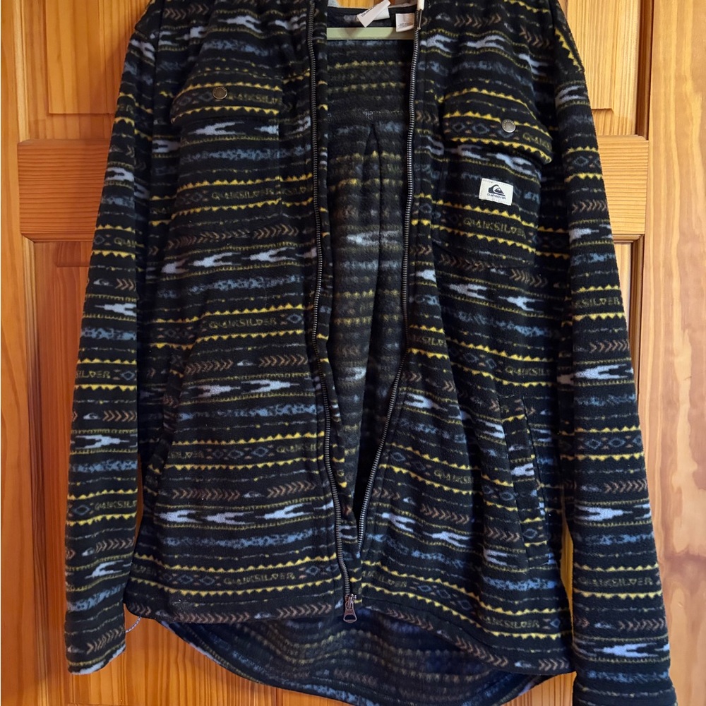 Quiksilver Black and Yellow Patterned Jacket
